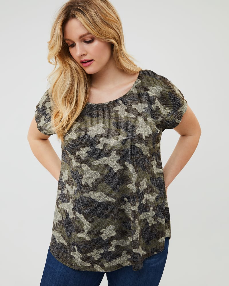 Front of plus size Lucy Ribbed Tee by Cameo | Dia&Co | dia_product_style_image_id:155849